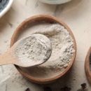 Cosmetic clay. clay facial mask on a light background. different types of clay. natural cosmetics for cosmetic procedures. Beauty concept. top view